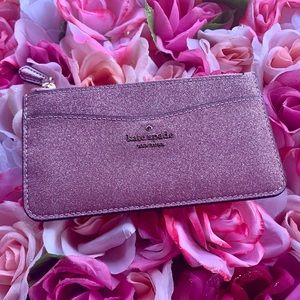 Kate Spade Lola Glitter Large Slim Wallet RosePink